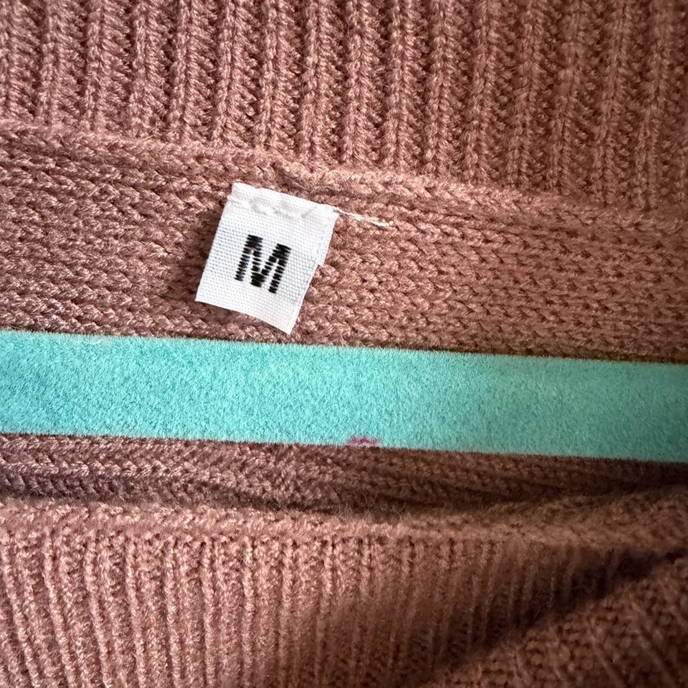 Medium Oversized Turtleneck Batwing Knit Pullover Tunic Sweater taupe long - Picture 9 of 14